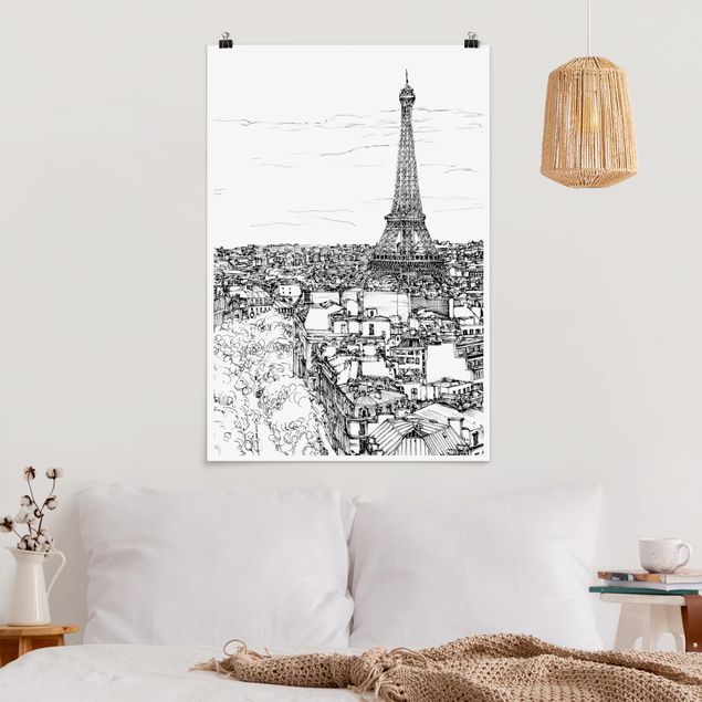 Poster illustrazioni Città studio - Parigi