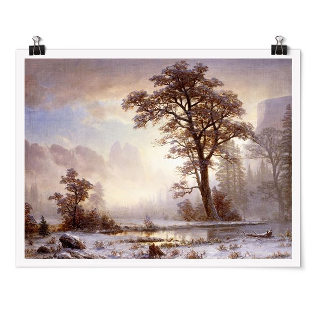 Poster - Albert Bierstadt - valle di Yosemite durante la nevicata - Orizzontale 3:4