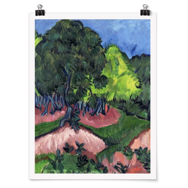 Poster - Ernst Ludwig Kirchner - Paesaggio Con Castagno - Verticale 4:3