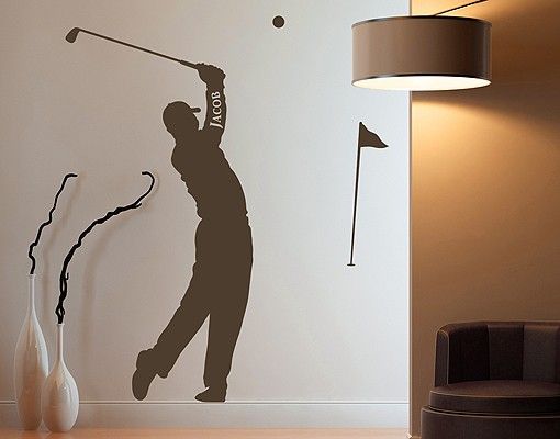 Adesivo murale - no.RS115 Golf - Con testo personalizzato