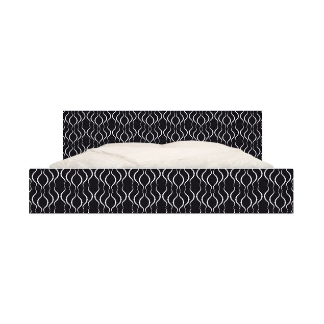 Carta adesiva per mobili IKEA - Malm Letto basso 160x200cm Dot pattern in black