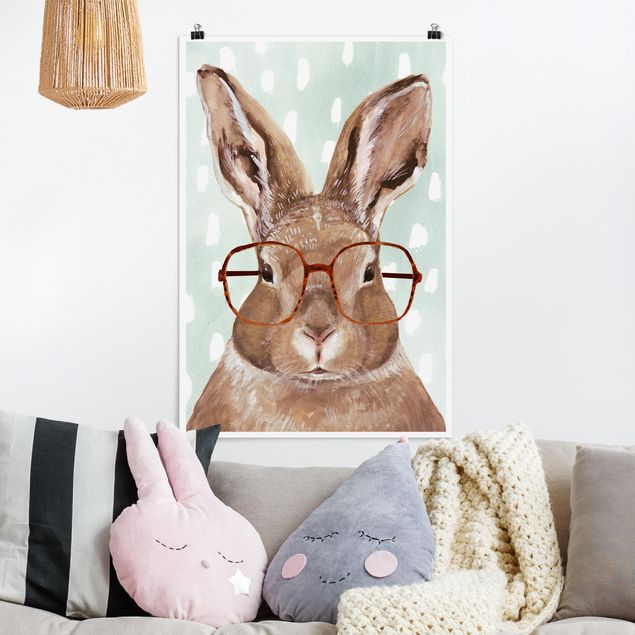 stampe animali Animali con occhiali - Coniglio