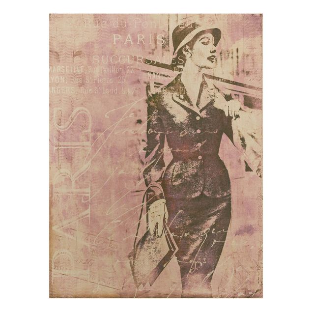 Stampa su legno - Vintage Collage - Parisienne - Verticale 4:3