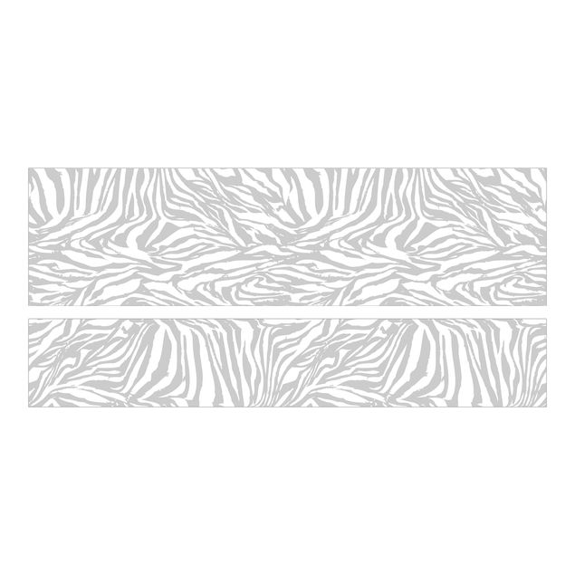Carta adesiva per mobili IKEA - Malm Letto basso 160x200cm Zebra Design Light Grey