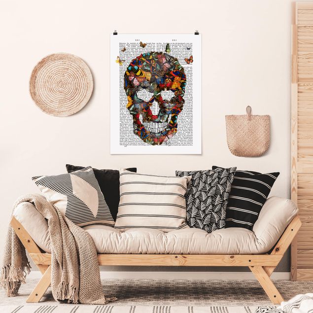 Poster - Spaventoso Reading - Butterfly Skull - Verticale 4:3