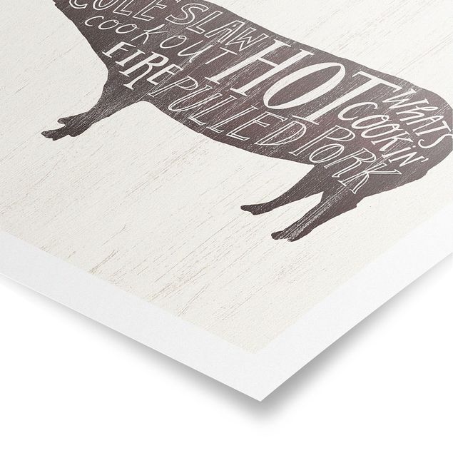 Poster - Farm BBQ - Pig - Quadrato 1:1