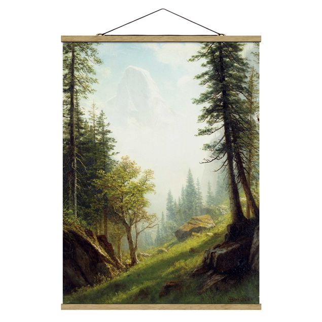 Foto su tessuto da parete con bastone - Albert Bierstadt - Nelle Alpi Bernesi - Verticale 4:3