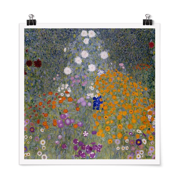 Poster - Gustav Klimt - Cottage Garden - Quadrato 1:1