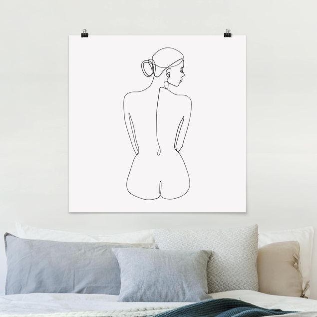 Poster - Line Art Nudes Torna Bianco e nero - Quadrato 1:1