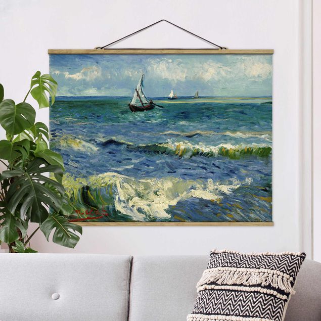 Foto su tessuto da parete con bastone - Vincent Van Gogh - Seascape - Orizzontale 3:4