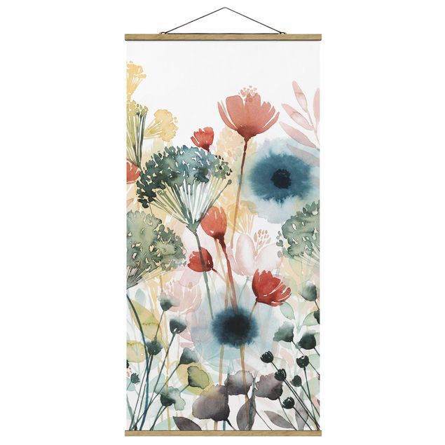 Quadro su tessuto con stecche per poster - Wildflowers In estate ho - Verticale 2:1