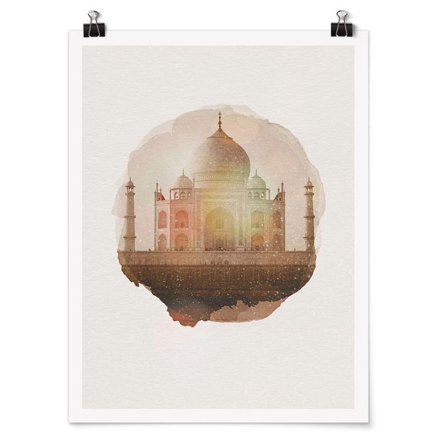 Poster - Acquarelli - Taj Mahal - Verticale 4:3
