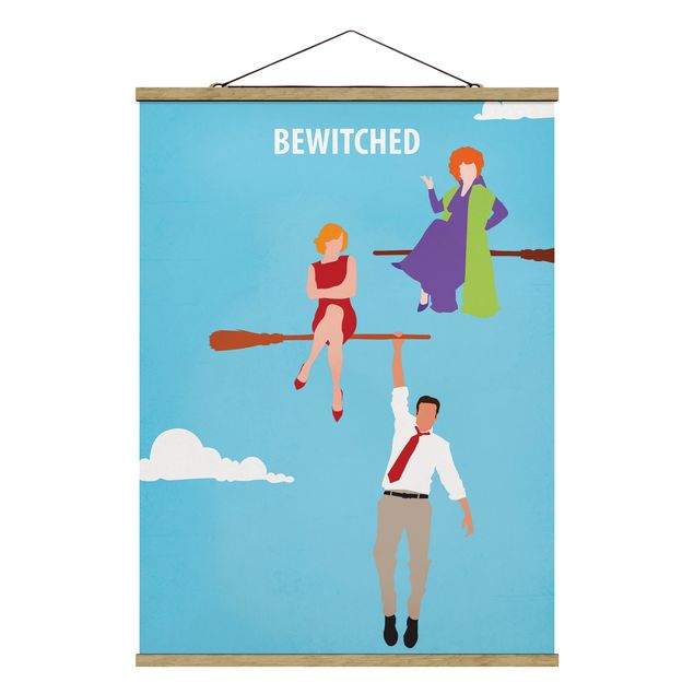 Foto su tessuto da parete con bastone - Bewitched Movie Poster - Verticale 4:3