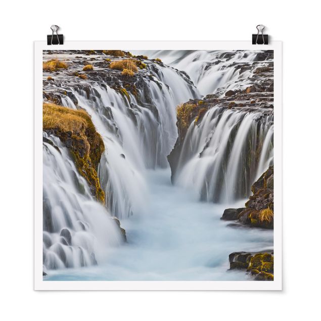 Poster - Bruarfoss cascata in Islanda - Quadrato 1:1