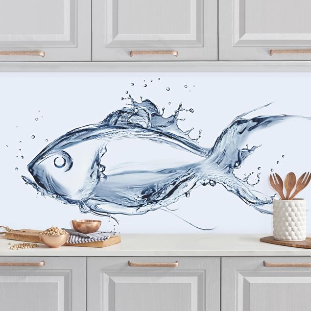 Rivestimenti cucina pannello Pesce d'argento liquido II