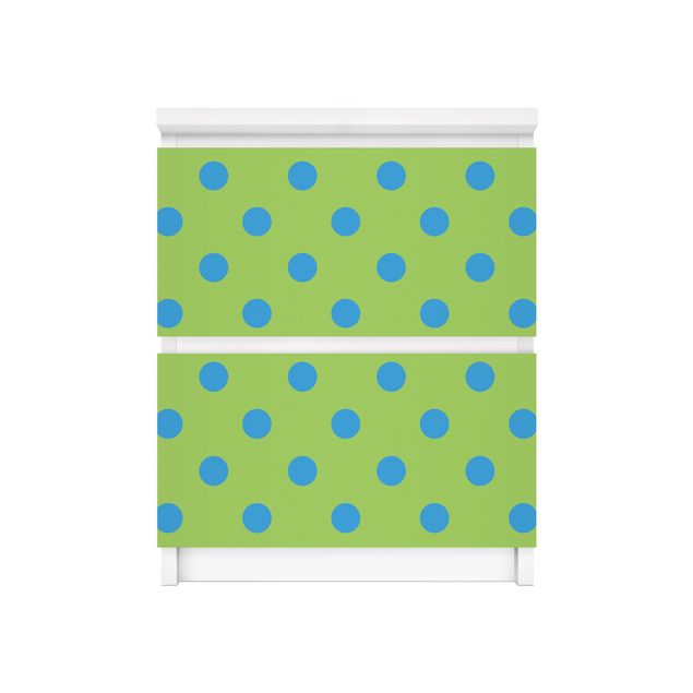 Carta adesiva per mobili IKEA - Malm Cassettiera 2xCassetti - No.DS92 Dot Design Girly Green