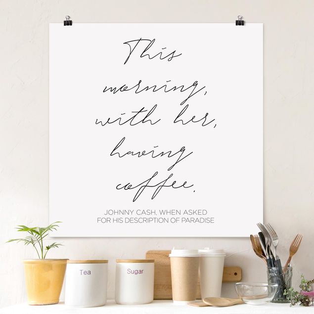 Poster - Questa mattina con il suo Avendo Caffè - Quadrato 1:1