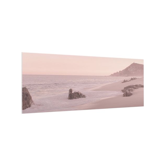 Paraschizzi in vetro - Spiaggia oro rosa - Panorama 5:2
