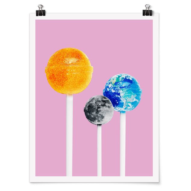 Poster - Lollipops con pianeti - Verticale 4:3