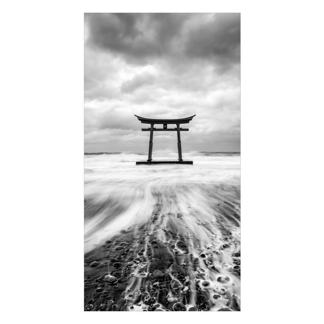 Rivestimento per doccia - Torii giapponese nel mare