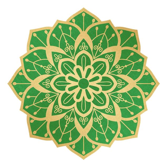 Adesivo murale - Mandala Fiore modello Oro Verde