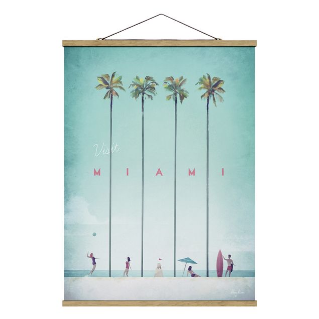 Foto su tessuto da parete con bastone - Poster viaggio - Miami - Verticale 4:3