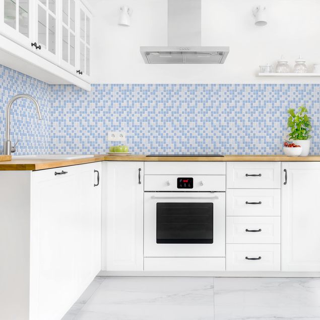Rivestimenti cucina adesivi Piastrelle mosaico azzurro