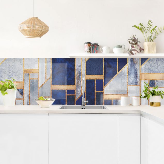 Rivestimenti cucina adesivi Forme geometriche con oro