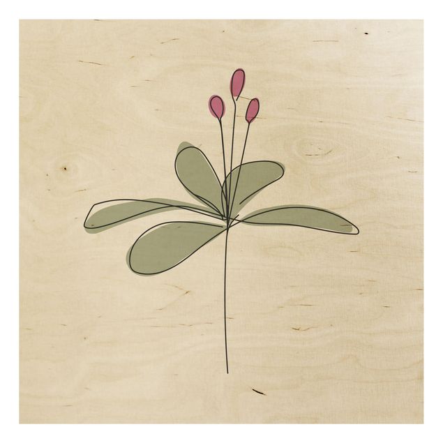 Stampa su legno - Lily Line Art - Quadrato 1:1
