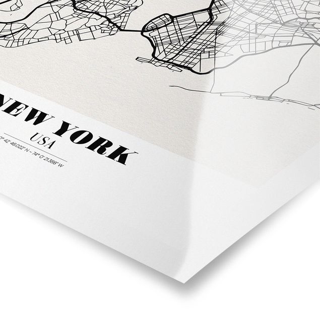 Poster - Mappa New York - Classic - Verticale 4:3