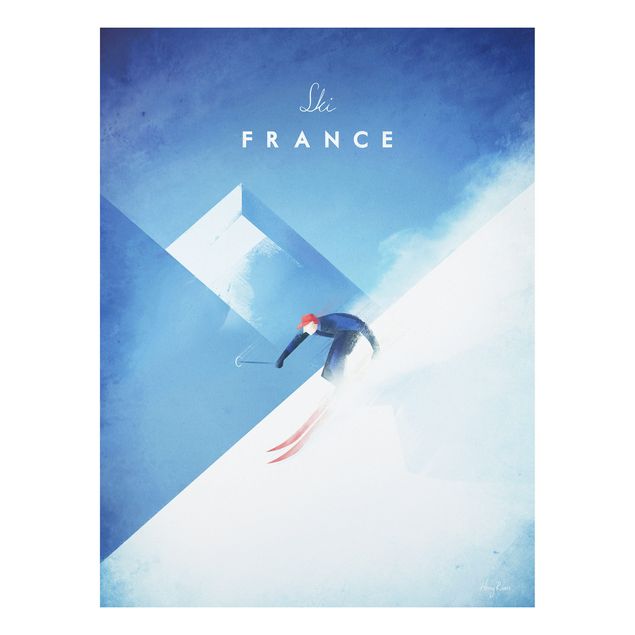 Stampa su Forex - Viaggi Poster - Sciare in Francia - Verticale 4:3