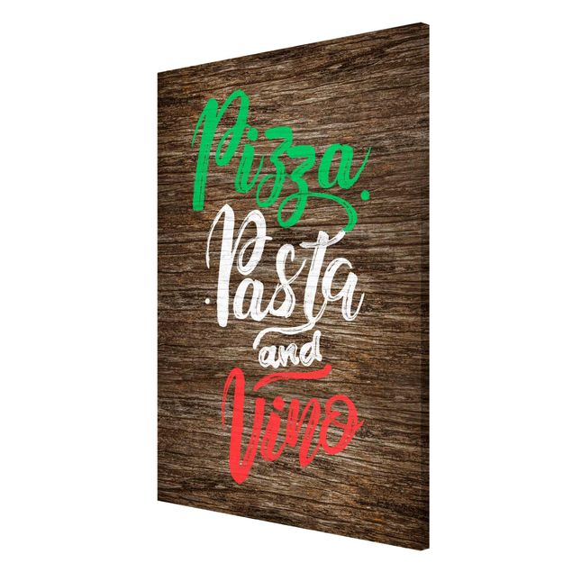 Lavagna magnetica - Pizza Pasta and Vino su asse