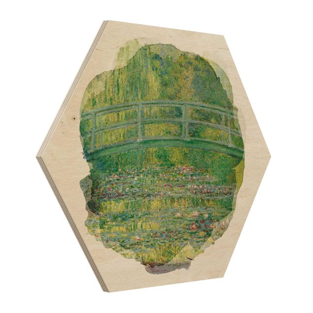 Esagono in legno - Acquerelli - Claude Monet - Ponte giapponese