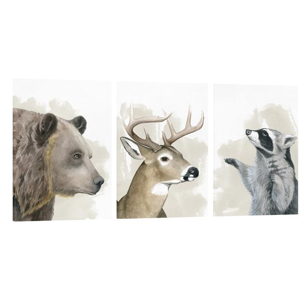 Quadro su tela animali Set Amici della foresta I