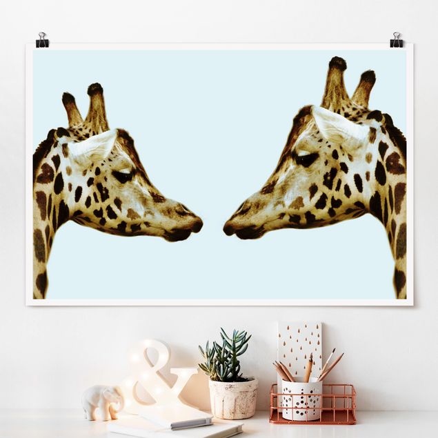 Quadri animali Giraffe innamorate