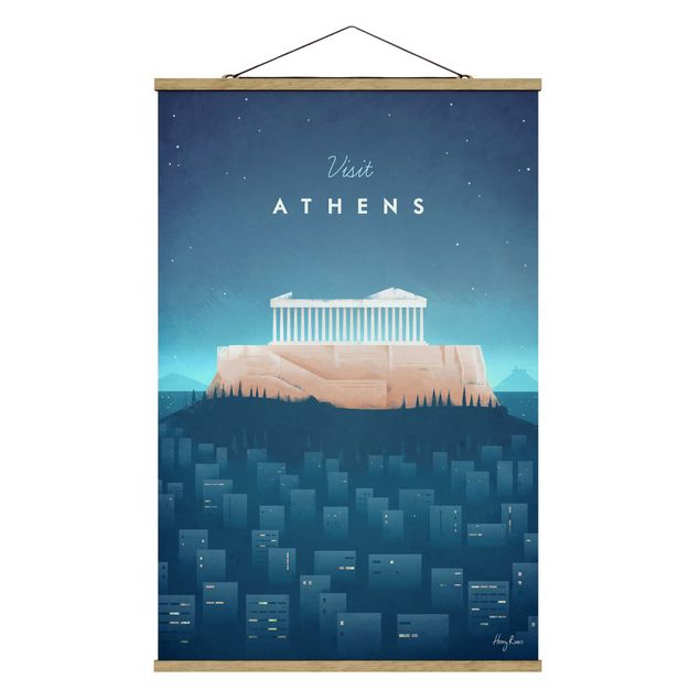 Foto su tessuto da parete con bastone - Poster di viaggio - Atene - Verticale 3:2