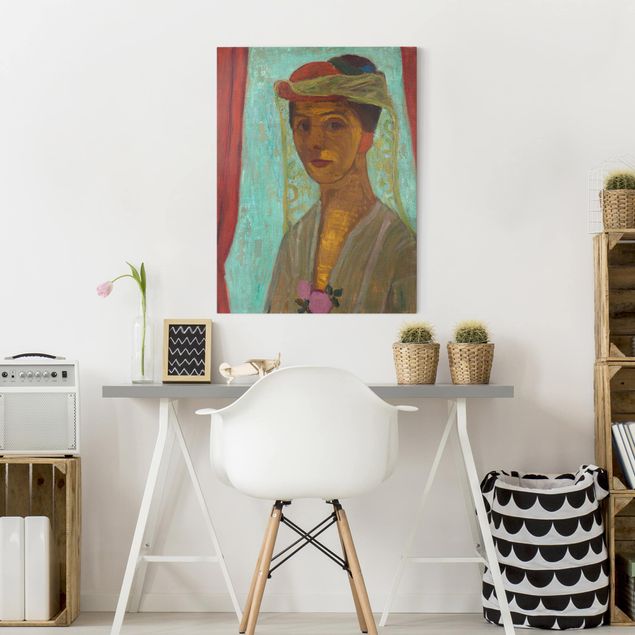 Quadri moderni per soggiorno Paula Modersohn-Becker - Autoritratto con cappello e velo
