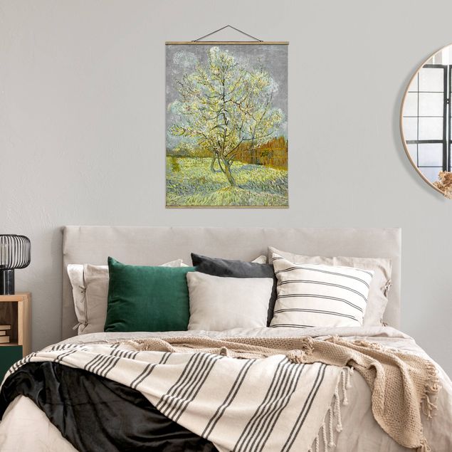 Foto su tessuto da parete con bastone - Vincent Van Gogh - Rosa Pesco - Verticale 4:3