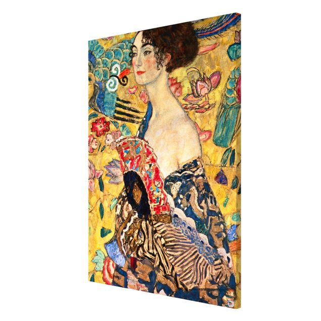 Lavagna magnetica - Gustav Klimt - Donna con ventaglio - Formato verticale 2:3