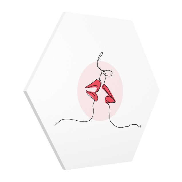 Esagono in forex - Lips kiss Line Art
