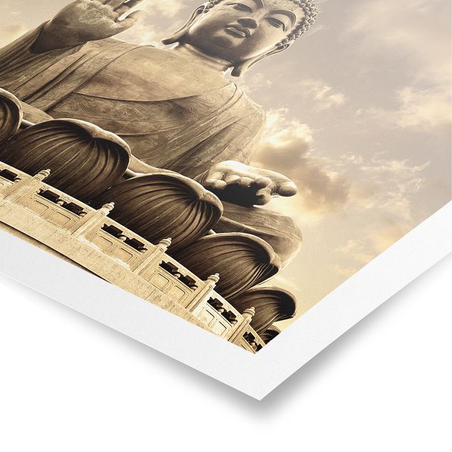 Poster - Big Buddha Seppia - Orizzontale 3:4