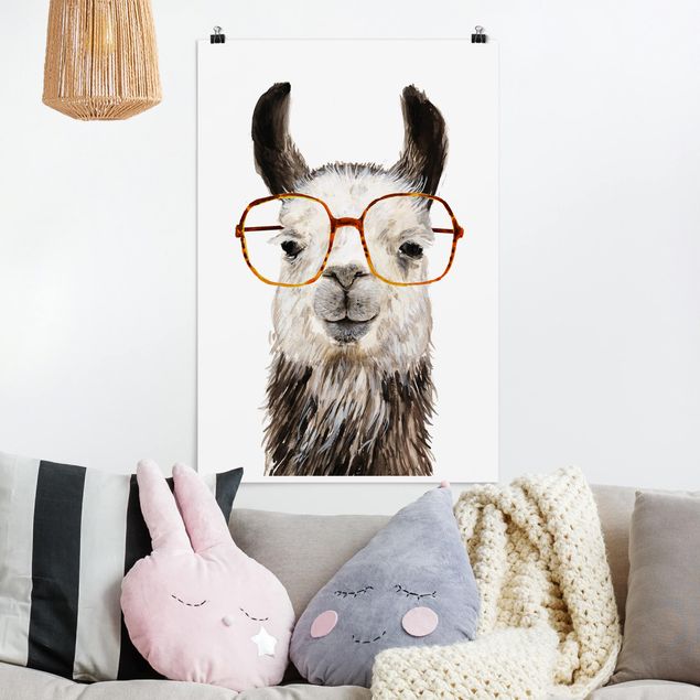 Quadri animali Hip Lama con occhiali IV