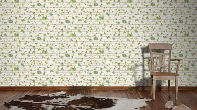 Carta da parati - A.S. Création Best of Wood`n Stone 2nd Edition in Marrone Verde Bianco