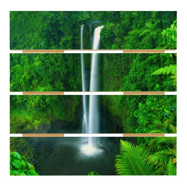 Stampa su legno - paradisiaca Waterfall - Quadrato 1:1