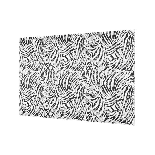 Paraschizzi in vetro - Motivo zebrato in tonalità di grigio - Formato orizzontale 3:2