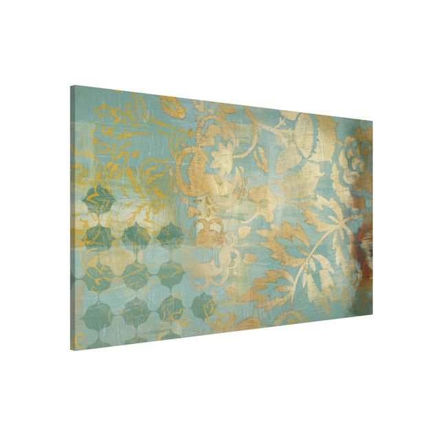 Lavagna magnetica per ufficio Collage marocchino in oro e turchese II