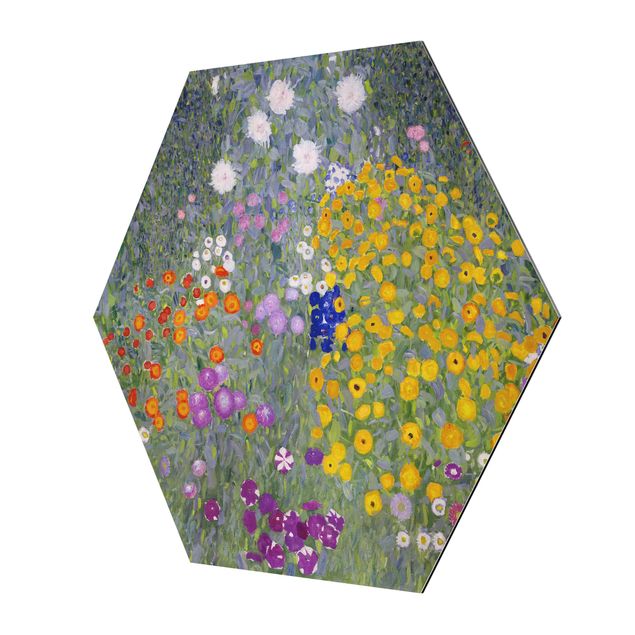 Esagono in Alluminio Dibond - Gustav Klimt - Cottage Garden
