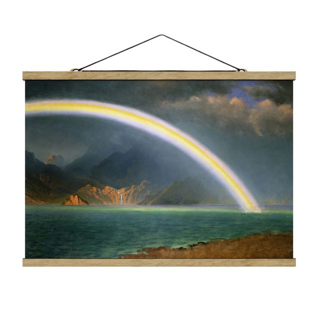Foto su tessuto da parete con bastone - Albert Bierstadt - Rainbow Sopra Jenny Lake - Orizzontale 2:3