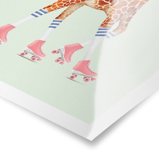 Poster - Jonas Loose - Giraffa Con Pattini a rotelle - Verticale 3:2