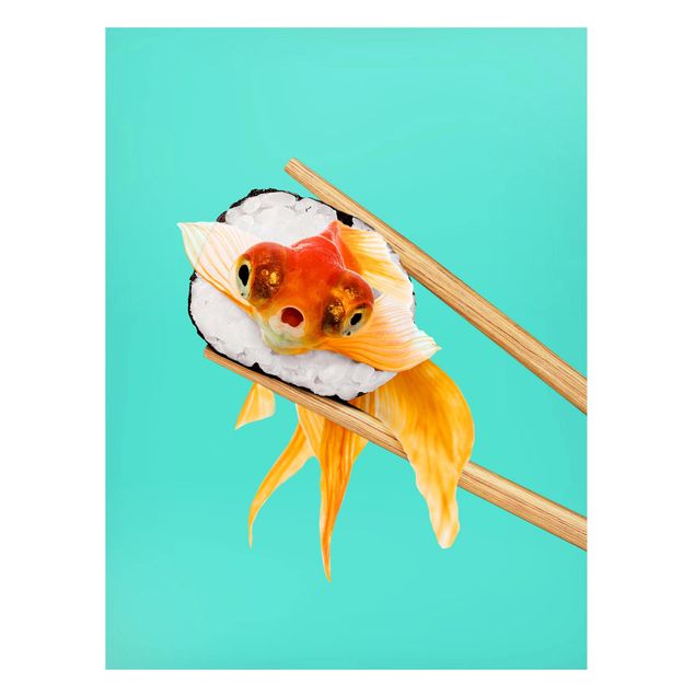 Lavagna magnetica per ufficio Sushi con pesce rosso